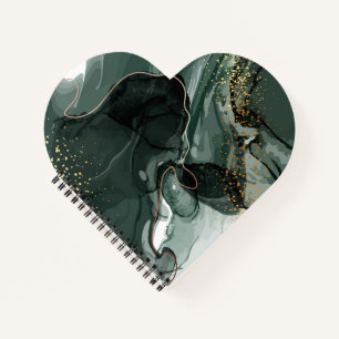 Smaragdgrüne und goldene Marmorplatte, Marmorhinte Notizblock