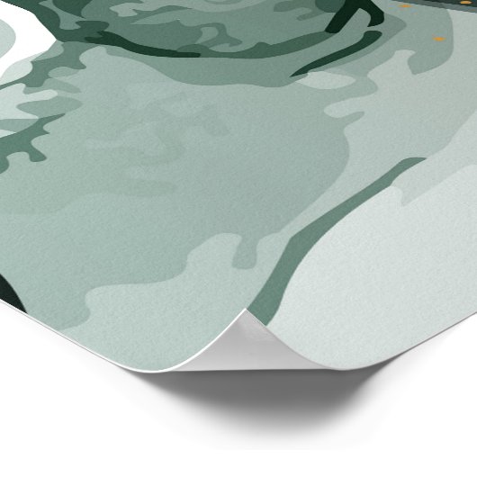 Smaragdgrüne und goldene Marmorplatte, Marmorhinte Poster (Ecke)