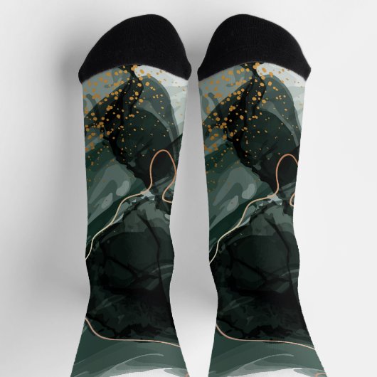 Smaragdgrüne und goldene Marmorplatte, Marmorhinte Socken (Oben)
