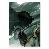 Smaragdgrüne und goldene Marmorplatte, Marmorhinte Tischnummer (Rückseite)