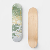 Smaragdgrüne und goldene Marmorseeschwalben Skateboard (Vorderseite)