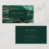 smaragdgrüne und goldene Visitenkarte (Vorne/Hinten)