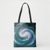 Smaragdgrüne und Lila gestrichene Galaxie Tasche (Vorderseite)