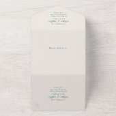 Smaragdgrüne Vintage Hochzeitsfeier All In One Einladung (Außenbereich)