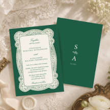 Smaragdgrüne Vintage-Spitze Old Money Hochzeit