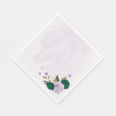 Smaragdgrüne, violette Blumen Hochzeit Serviette (Ecke)