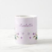 Smaragdgrüne violette Blumen Kaffeetasse (Mittel)