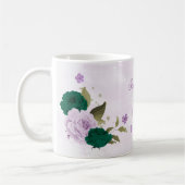 Smaragdgrüne violette Blumen Kaffeetasse (Links)