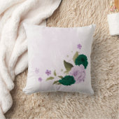 Smaragdgrüne violette Blumen Kissen (Decke)