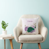 Smaragdgrüne violette Blumen Kissen (Stuhl )