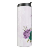 Smaragdgrüne violette Blumen Thermosbecher (Nach links gedreht)