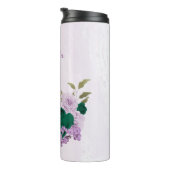 Smaragdgrüne violette Blumen Thermosbecher (Nach rechts gedreht)