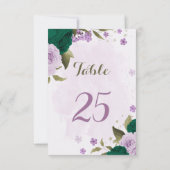 smaragdgrüne violette Tischnummer (Rückseite)