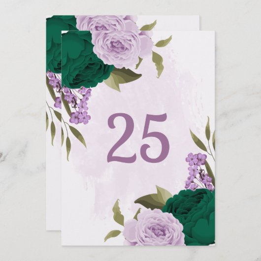 smaragdgrüne violette Tischnummer (Vorne/Hinten)