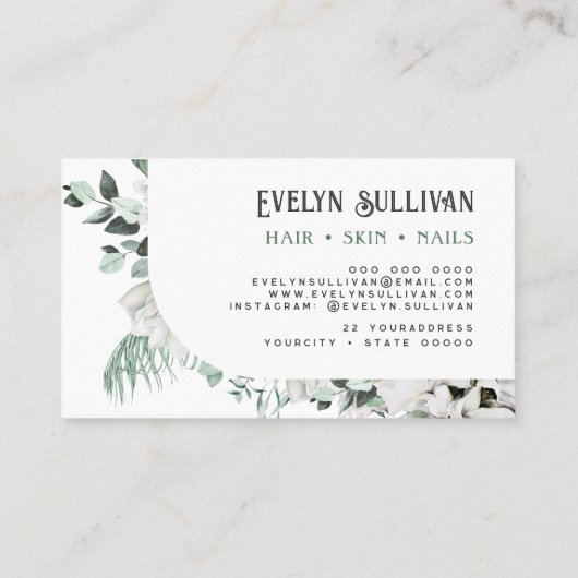 Smaragdgrüne Visitenkarte (Rückseite)