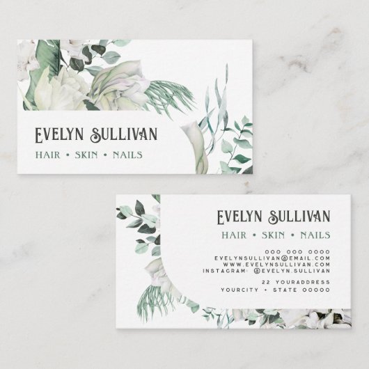 Smaragdgrüne Visitenkarte (Vorne/Hinten)