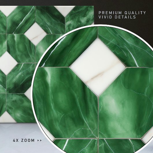 Smaragdgrüne Wanddekoration Jugendstil-Mosaik Fliese