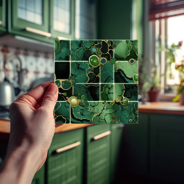 Smaragdgrüne Wanddekoration Moderne schicke Mosaik Fliese