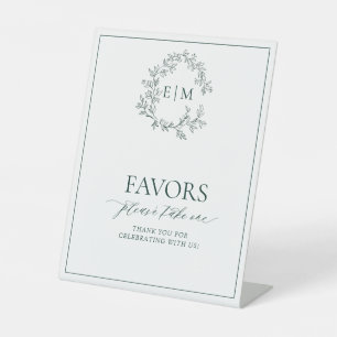 Smaragdgrüne Wappen-Monogramm-Favoriten Sockelschild