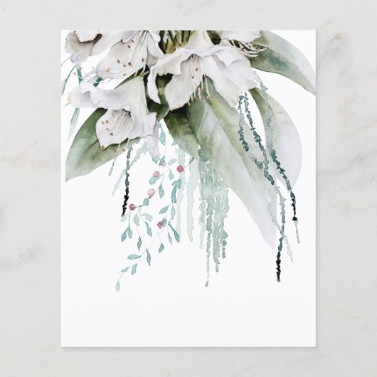 smaragdgrüne weiße Blume Flyer (Hinten)