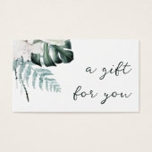 smaragdgrüne, weiße Blume Geschenkkarte (Vorderseite)