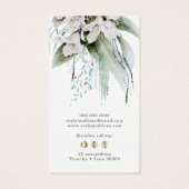 smaragdgrüne weiße Blume Logo Visitenkarte (Rückseite)