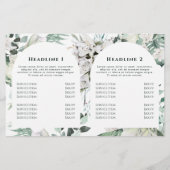 smaragdgrüne weiße Blume zweifache Broschüre (Rückseite)