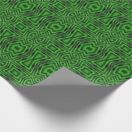 Smaragdgrünen geometrischen, modernen Kunstferien Geschenkpapier (Ecke)