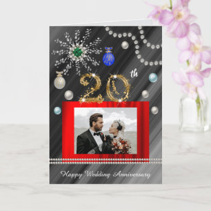 Smaragdgrüner 20. Hochzeitstag an Weihnachten 2 Karte