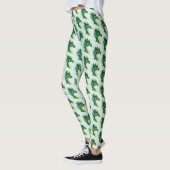 Smaragdgrüner Drachenporträtkopf Fantasy Leggings (Links)