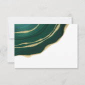 Smaragdgrüner Edelstein mit goldener RSVP Karte (Rückseite)