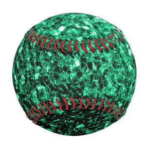 Smaragdgrüner falscher Glitter funkelt Bling Baseball