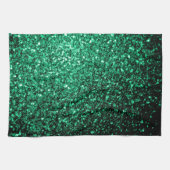 Smaragdgrüner falscher Glitter funkelt Handtuch (Horizontal)