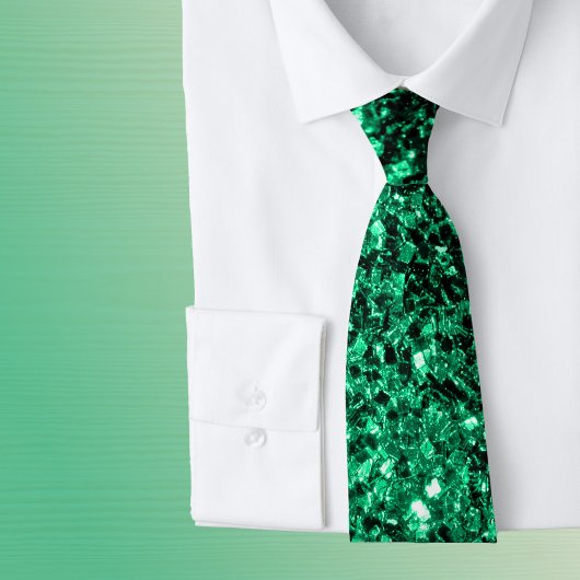 Smaragdgrüner falscher Glitter funkelt Krawatte