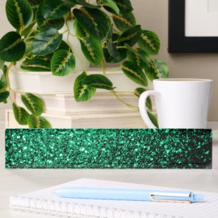Smaragdgrüner falscher Glitter funkelt Namensplakette