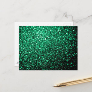 Smaragdgrüner falscher Glitter funkelt Postkarte