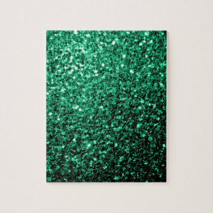 Smaragdgrüner falscher Glitter funkelt Puzzle