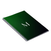 Smaragdgrüner Farbverlauf - kühnes Monogramm Notizblock (Rechte Seite)