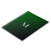 Smaragdgrüner Farbverlauf - kühnes Monogramm Notizblock (Linke Seite)