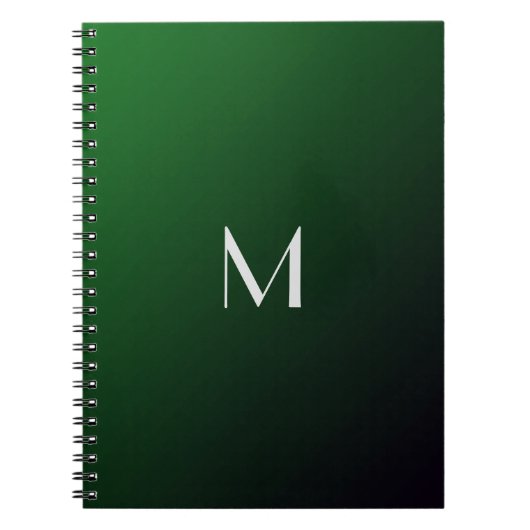 Smaragdgrüner Farbverlauf - kühnes Monogramm Notizblock (Vorderseite)