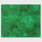 Smaragdgrüner Glam-Damask-Druck Geschenkpapier (Flach)
