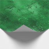 Smaragdgrüner Glam-Damask-Druck Geschenkpapier (Ecke)