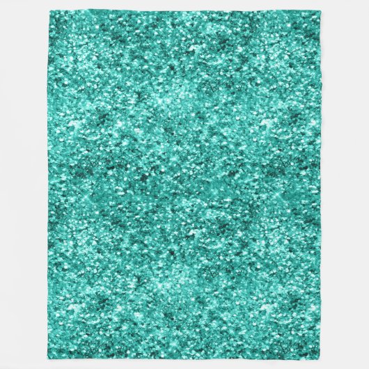 Smaragdgrüner Glitter-Geburtstag Fleecedecke (Vorderseite)