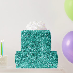 Smaragdgrüner Glitter-Geburtstag Geschenkpapier