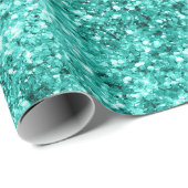 Smaragdgrüner Glitter-Geburtstag Geschenkpapier (Rolleneckpunkt)