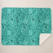 Smaragdgrüner Glitter-Geburtstag Sherpadecke (Vorderseite (Horizontal))