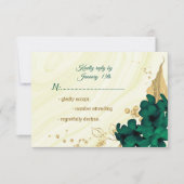 smaragdgrüner goldfarbener Marmor RSVP Karte (Vorderseite)
