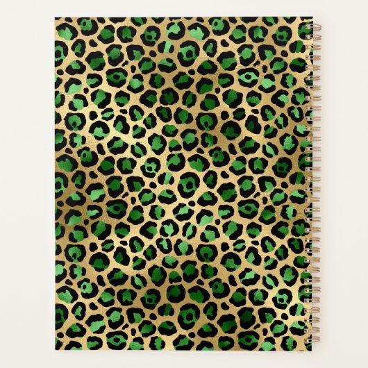 Smaragdgrüner Goldleopard motivierend 2026 Planer (Rückseite)