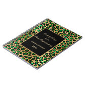 Smaragdgrüner Goldleopard motivierend Notizblock (Linke Seite)