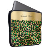 Smaragdgrüner Goldleopardenname Laptopschutzhülle (Vorne Rechts)